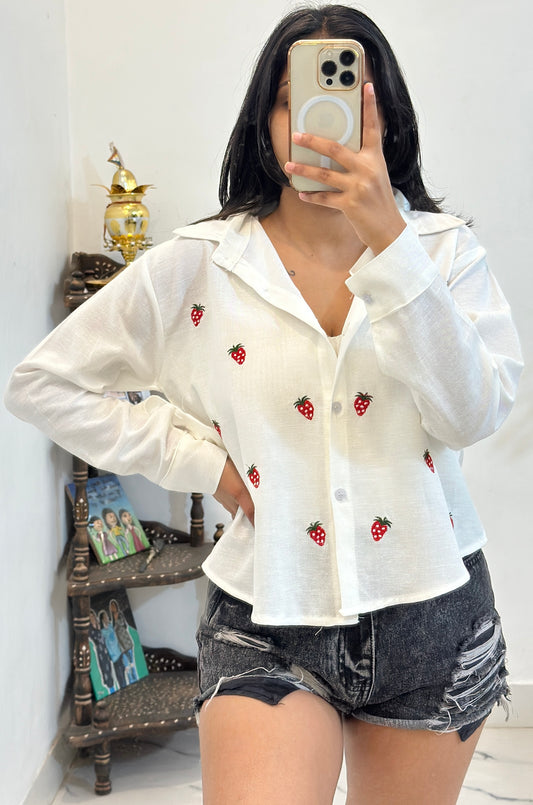 Linen embroidered shirt (38-40)