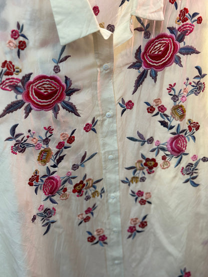 Prettiest oversized long embroidered shirt