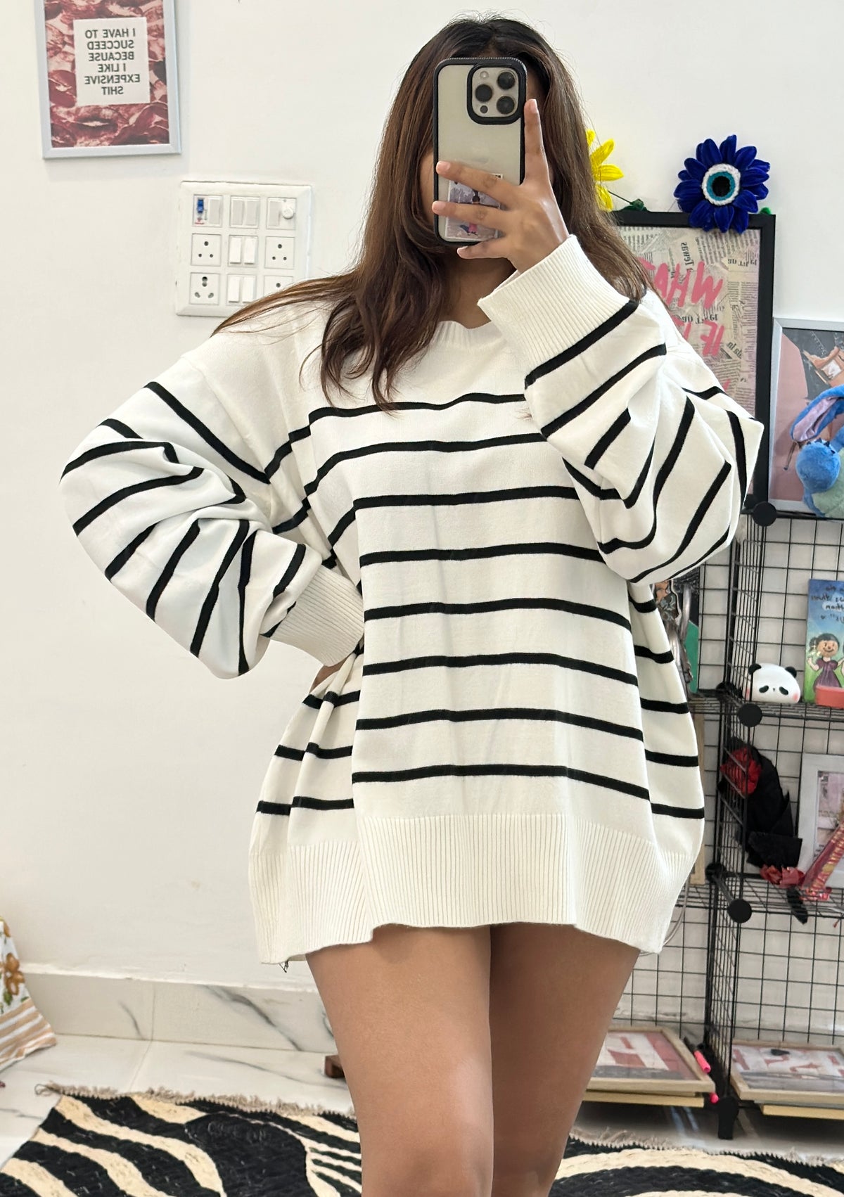 Oversized sweater (freesize upto 48)