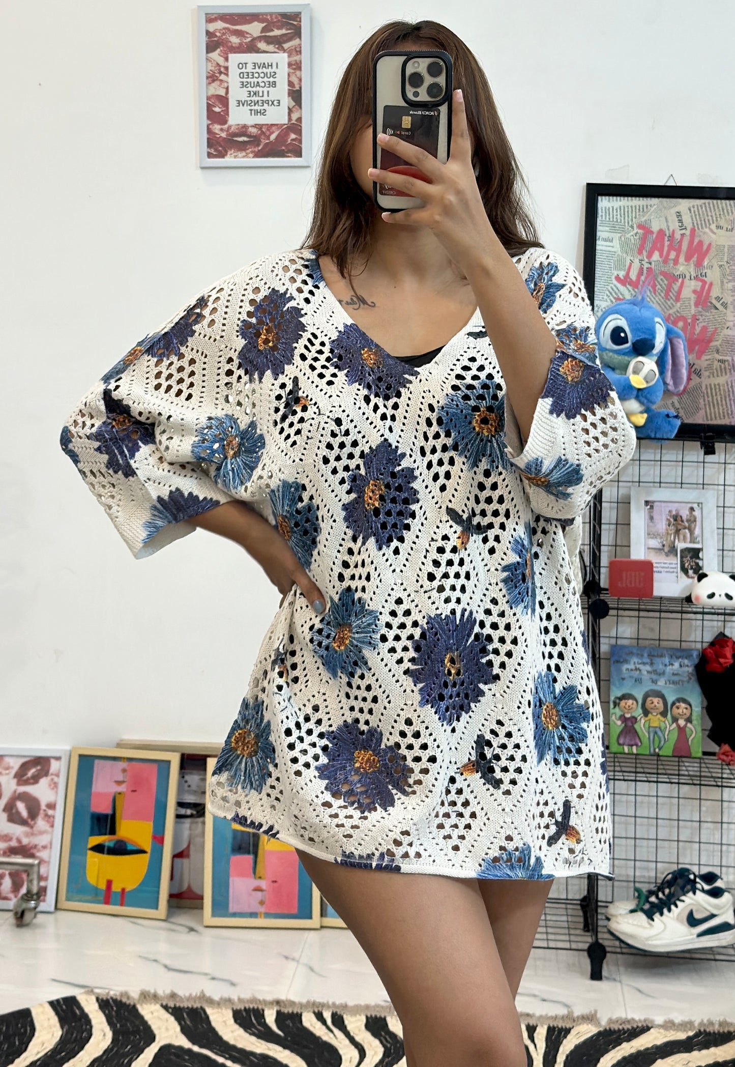 Oversized crochet top (40-42)