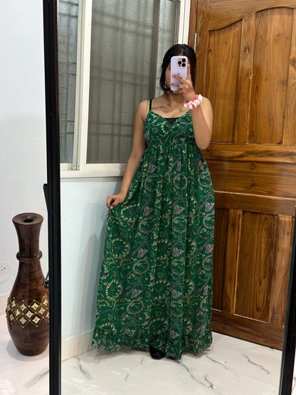 Green pretty vacation dress