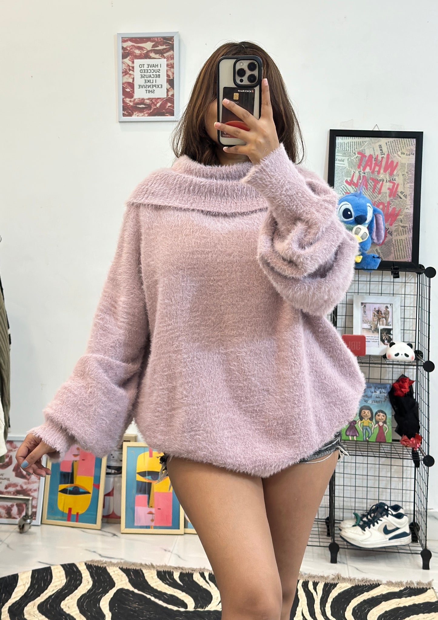 Oversized furry Korean sweater (44-46)