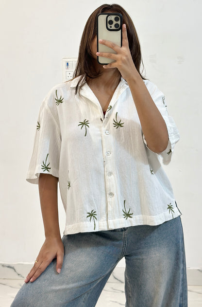 Cotton embroidered shirt (36-38)