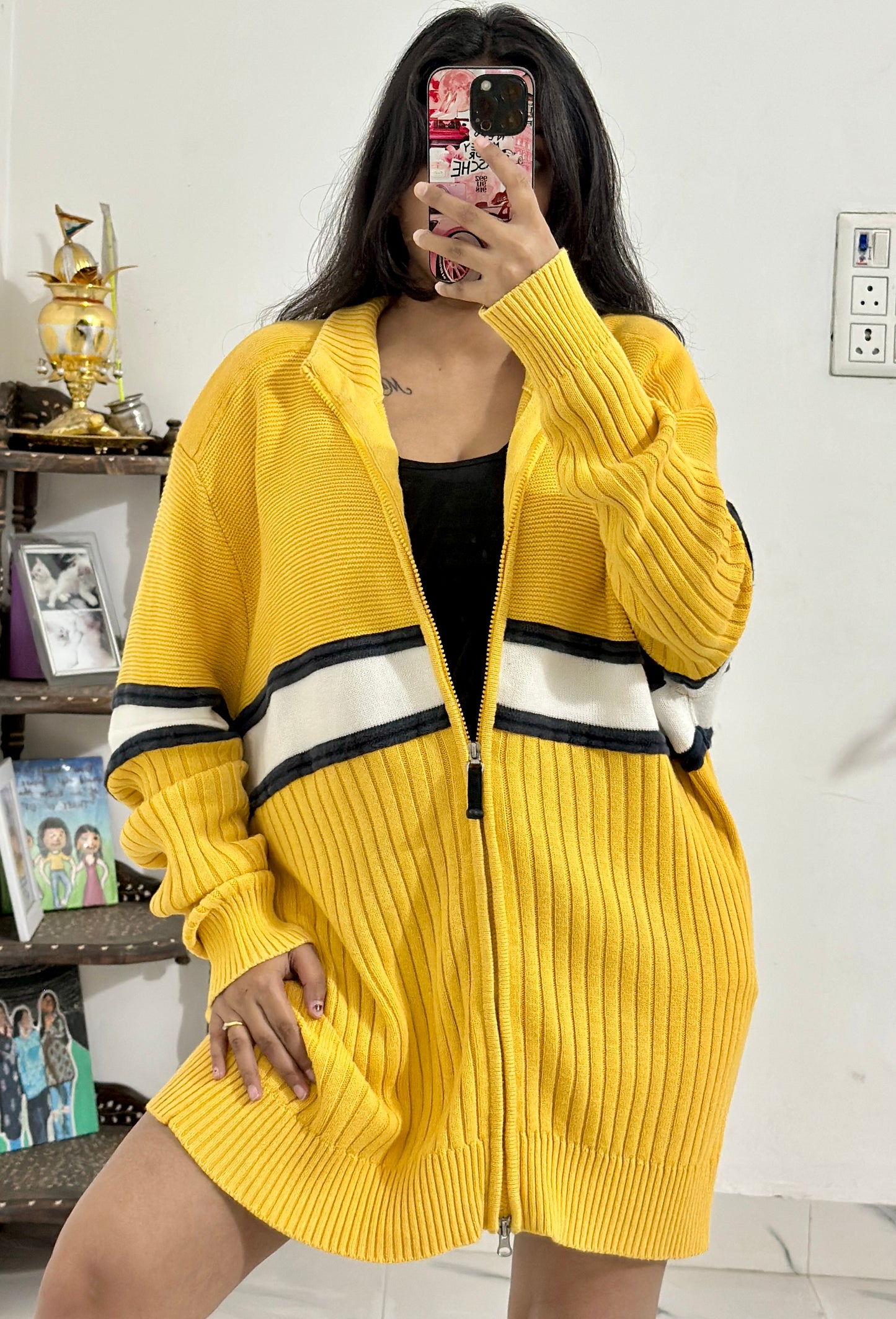 Oversized Korean zipper sweater (46-48)