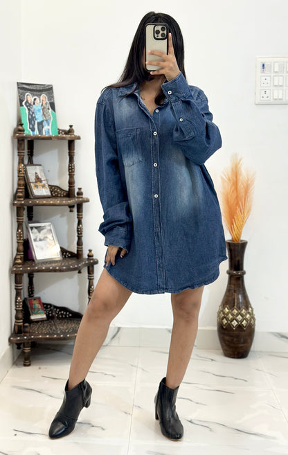 Denim oversized shirt (40-42)