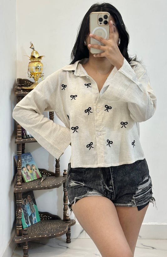 Linen embroidered shirt (34-36)