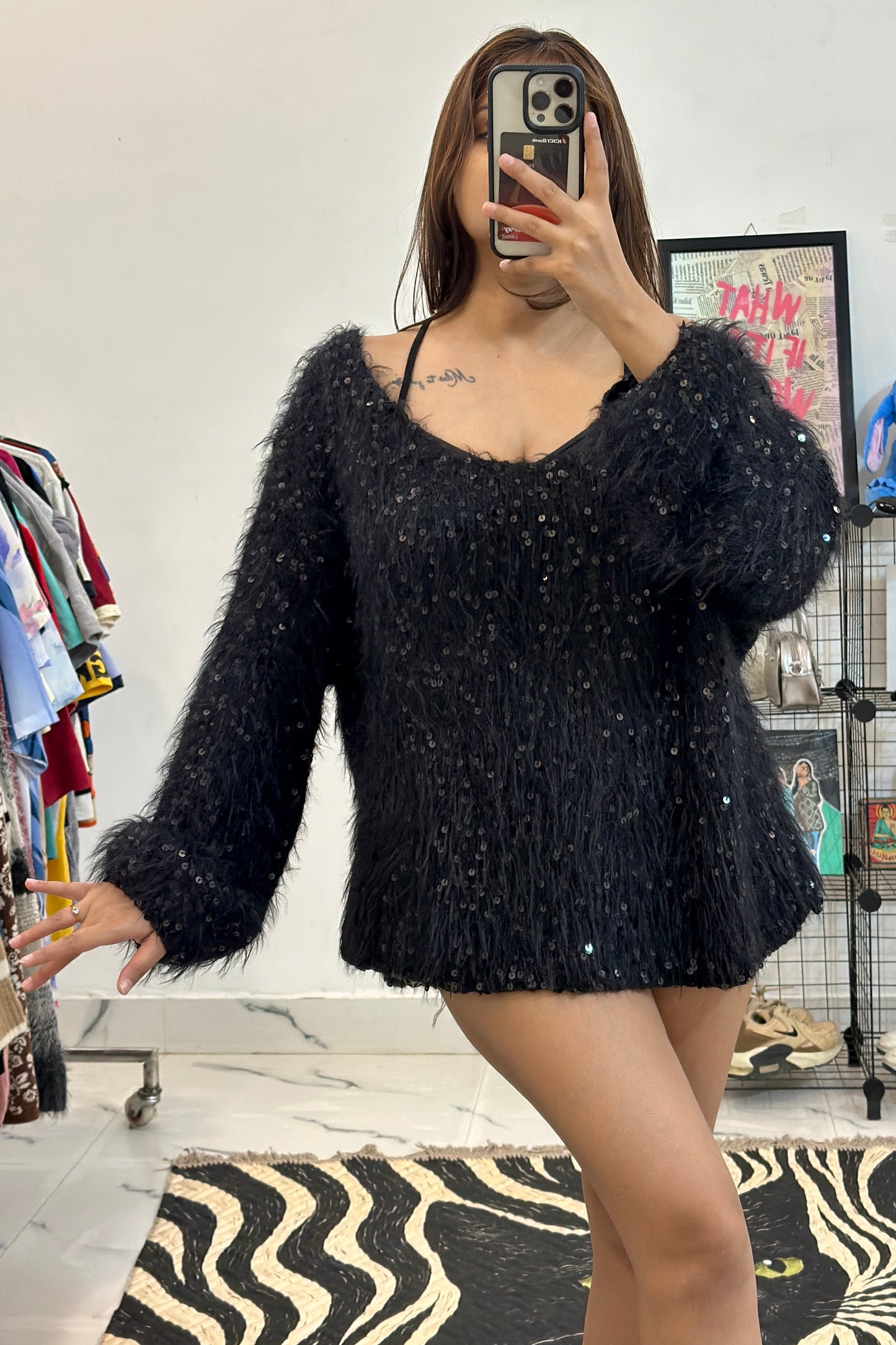 Sequin Korean plus size sweater (3-4XL)