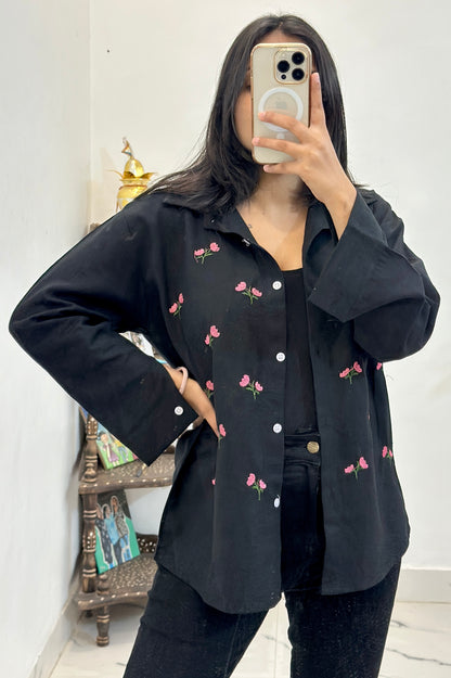 Linen embroidered shirt (36-38)