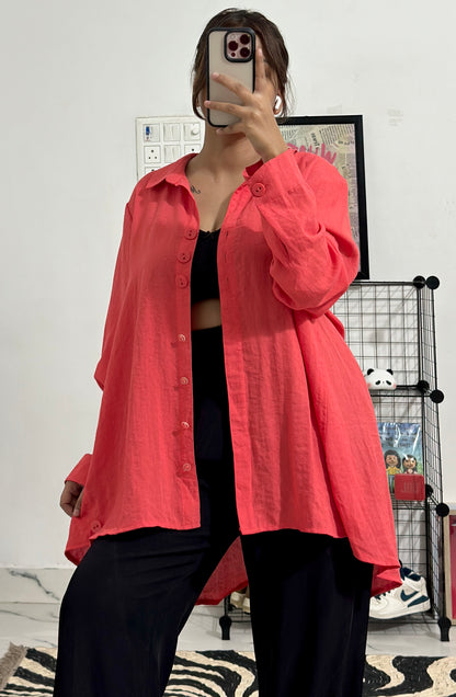 Pretty cotton oversized shirt (42-44)