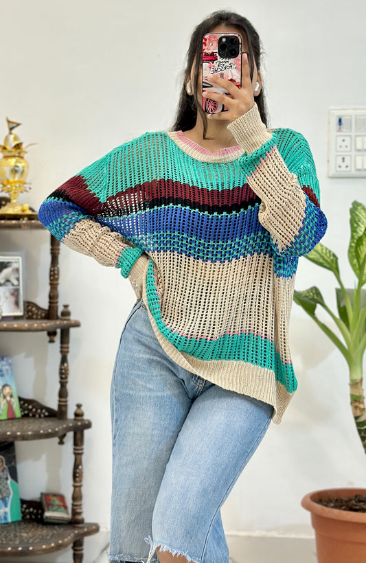 Oversized crochet top (Freeisze upto 46)