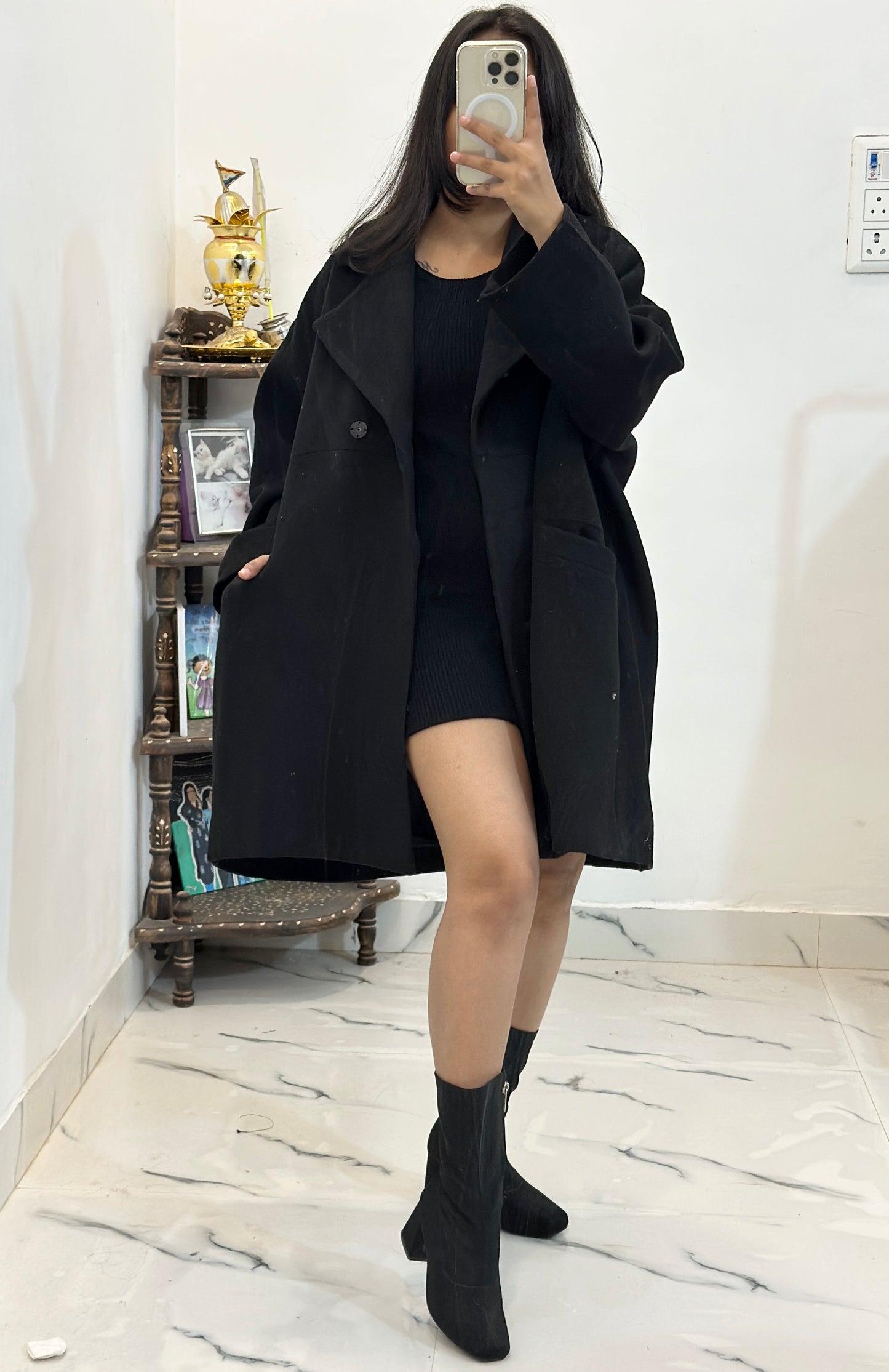 Oversized heavy coat (Freesize upto 50)