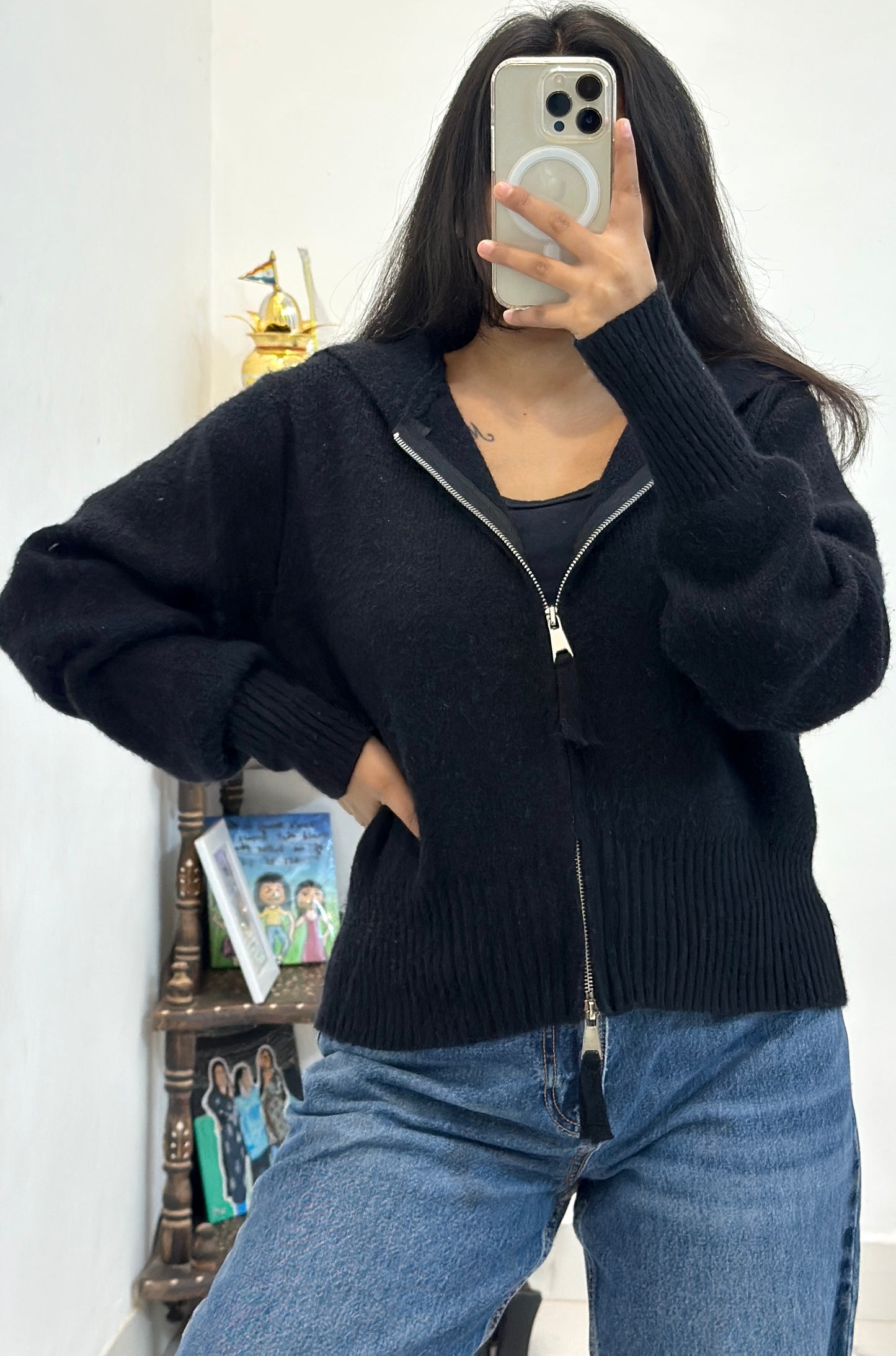 Oversized zipper sweater (40-42)