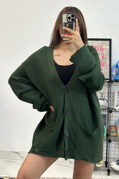 Green heavy cardigan (46-48)