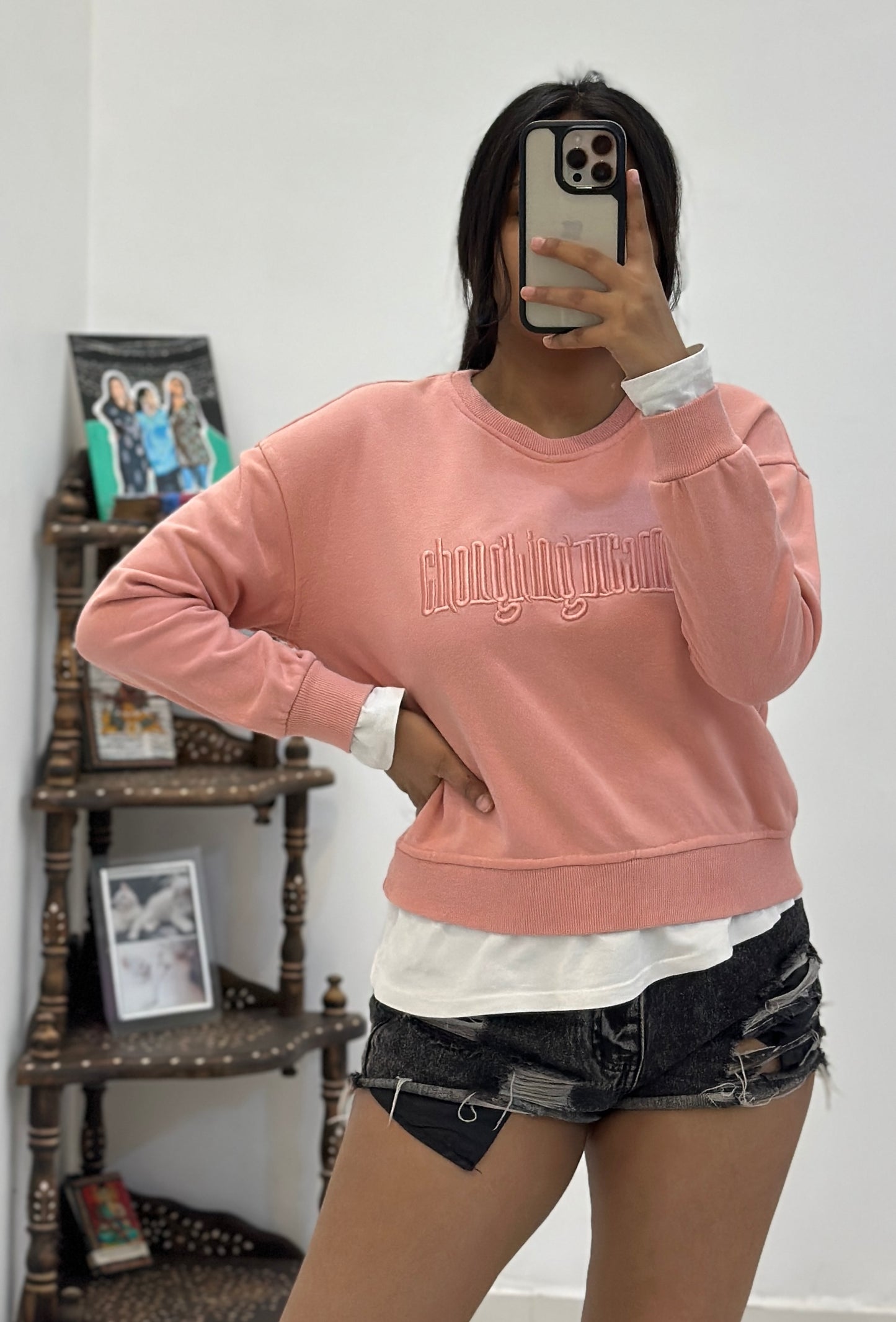 Pink sweat shirt (Small)