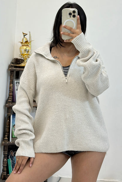 Oversized zipper sweater (42-44)