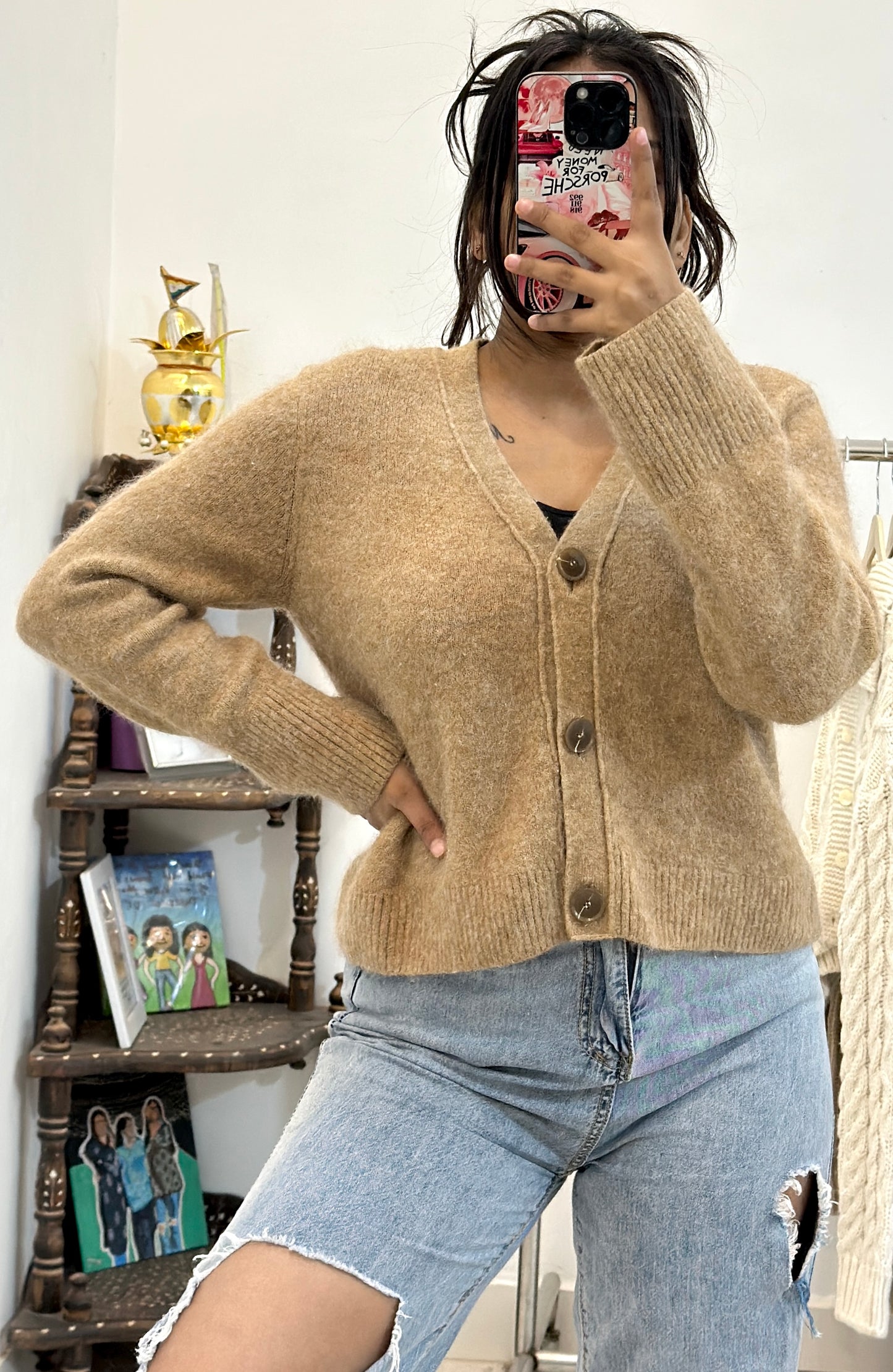 Korean furry soft cardigan (S/M)