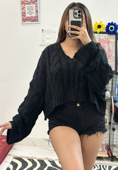 Oversized crop sweater (freesize 50+)