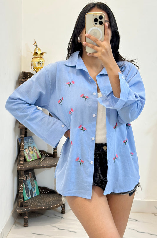Linen embroidered shirt (38-40)