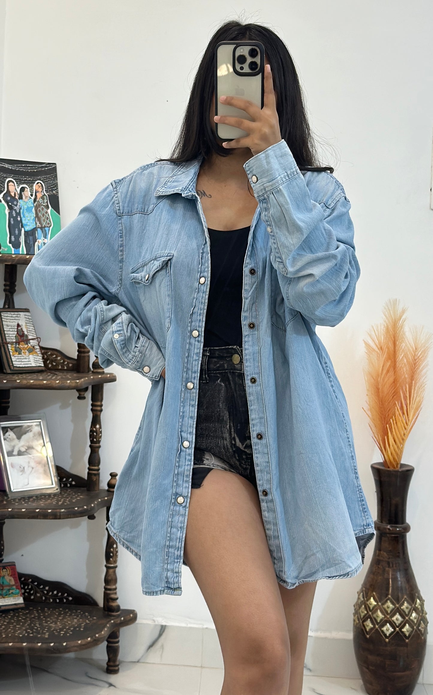 Oversized denim shirt (42-44)