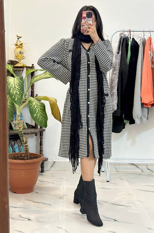 Heavy long coat/dress with scarf (40-42)