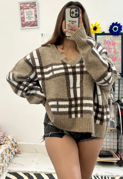 Oversized korean sweater (freesize upto 50)