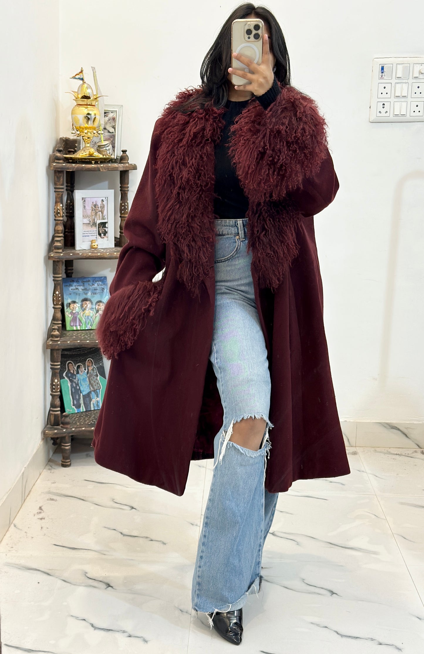 Heavy furry long coat (46-48)