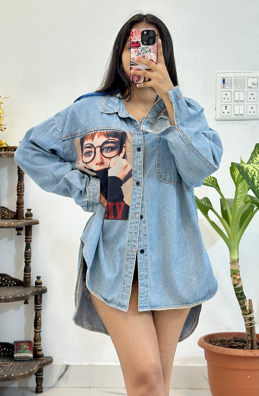Oversized denim shirt (44-46)