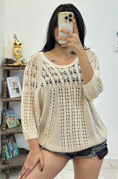 Pretty crochet oversized top (40-42)