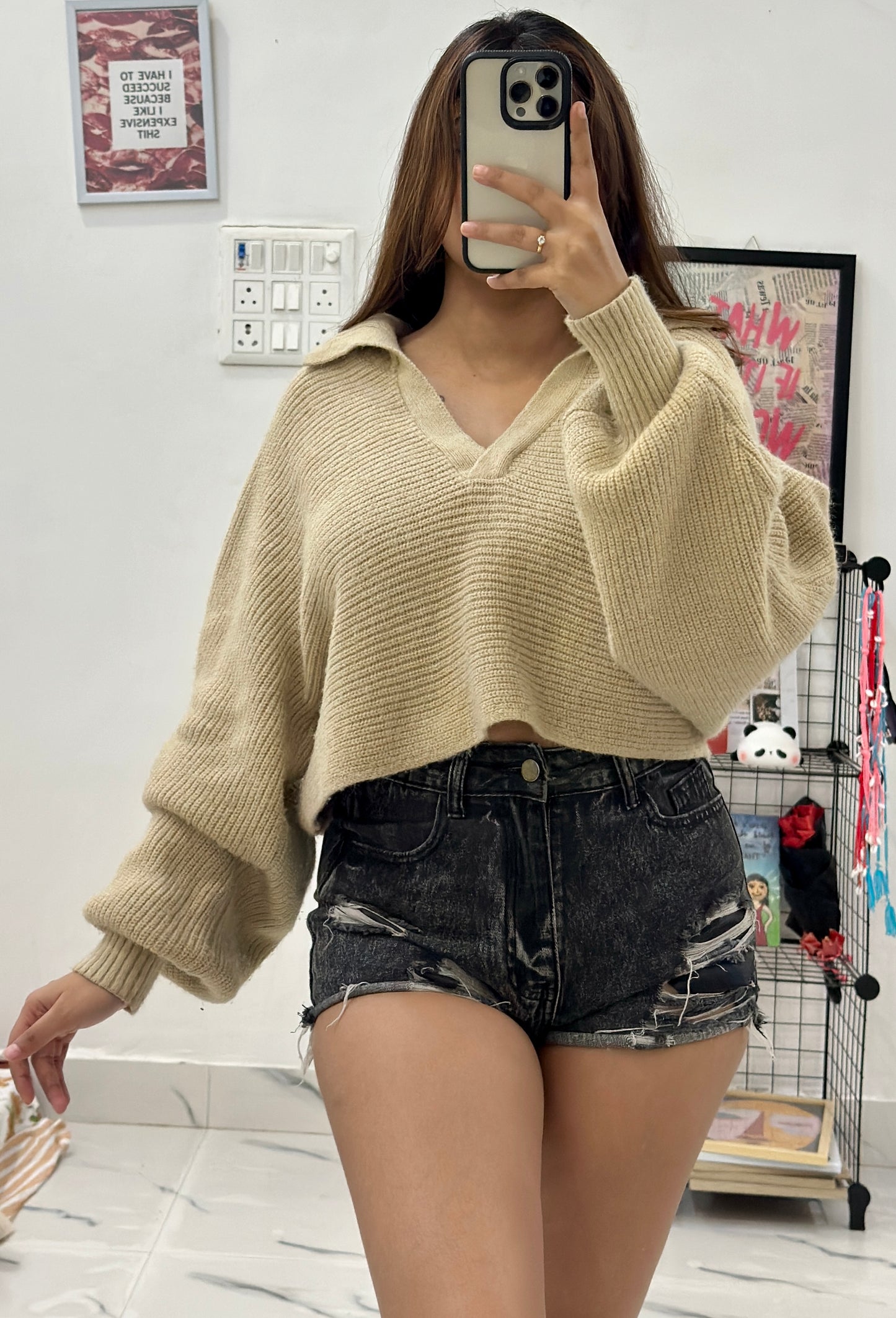 Oversized Korean sweater (Freesize upto 48)