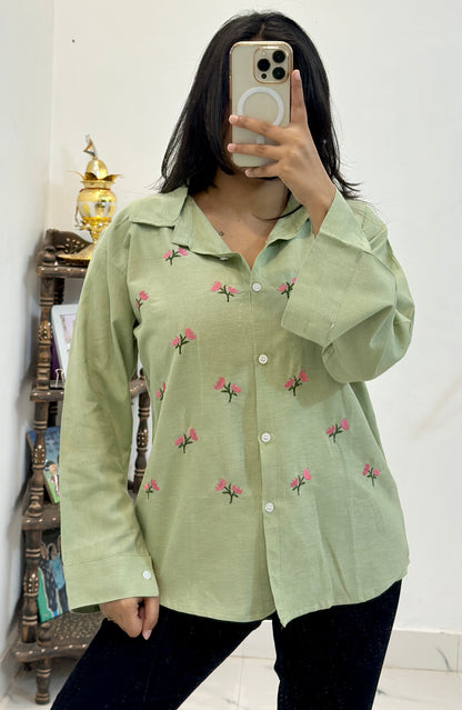 Linen embroidered shirt (38-40)