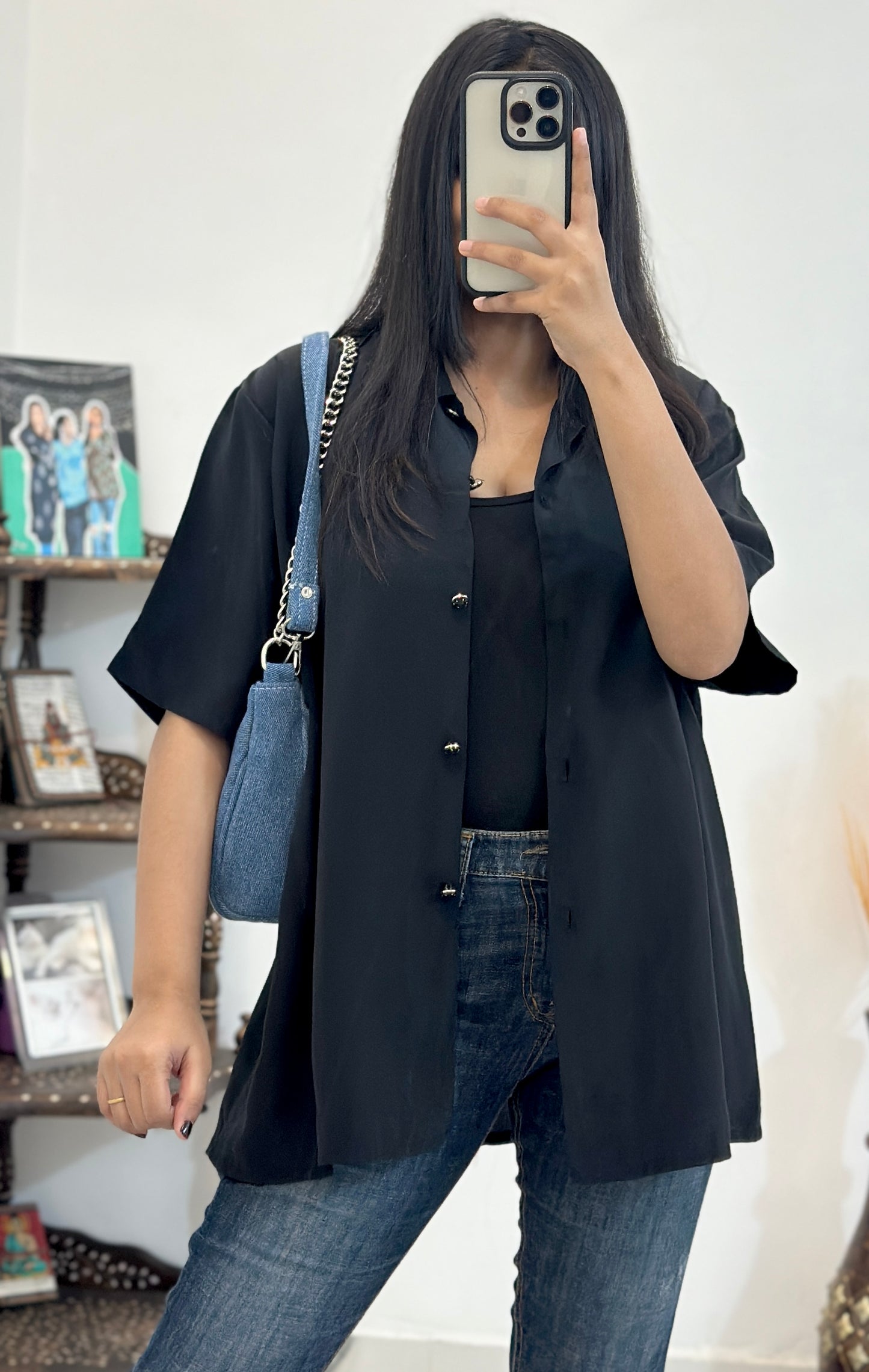 Black oversized shirt (40-42)