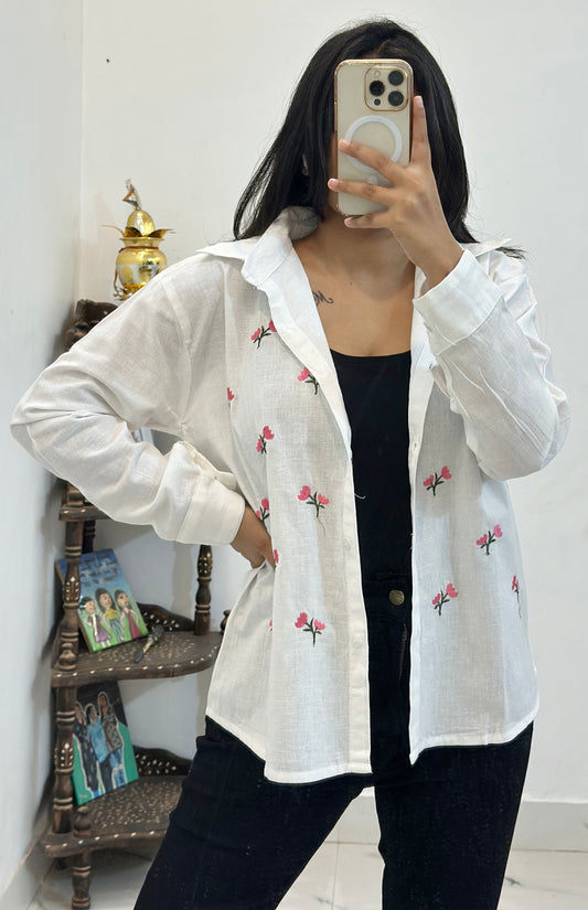 Linen embroidered shirt (38-40)