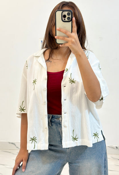 Cotton embroidered shirt (36-38)