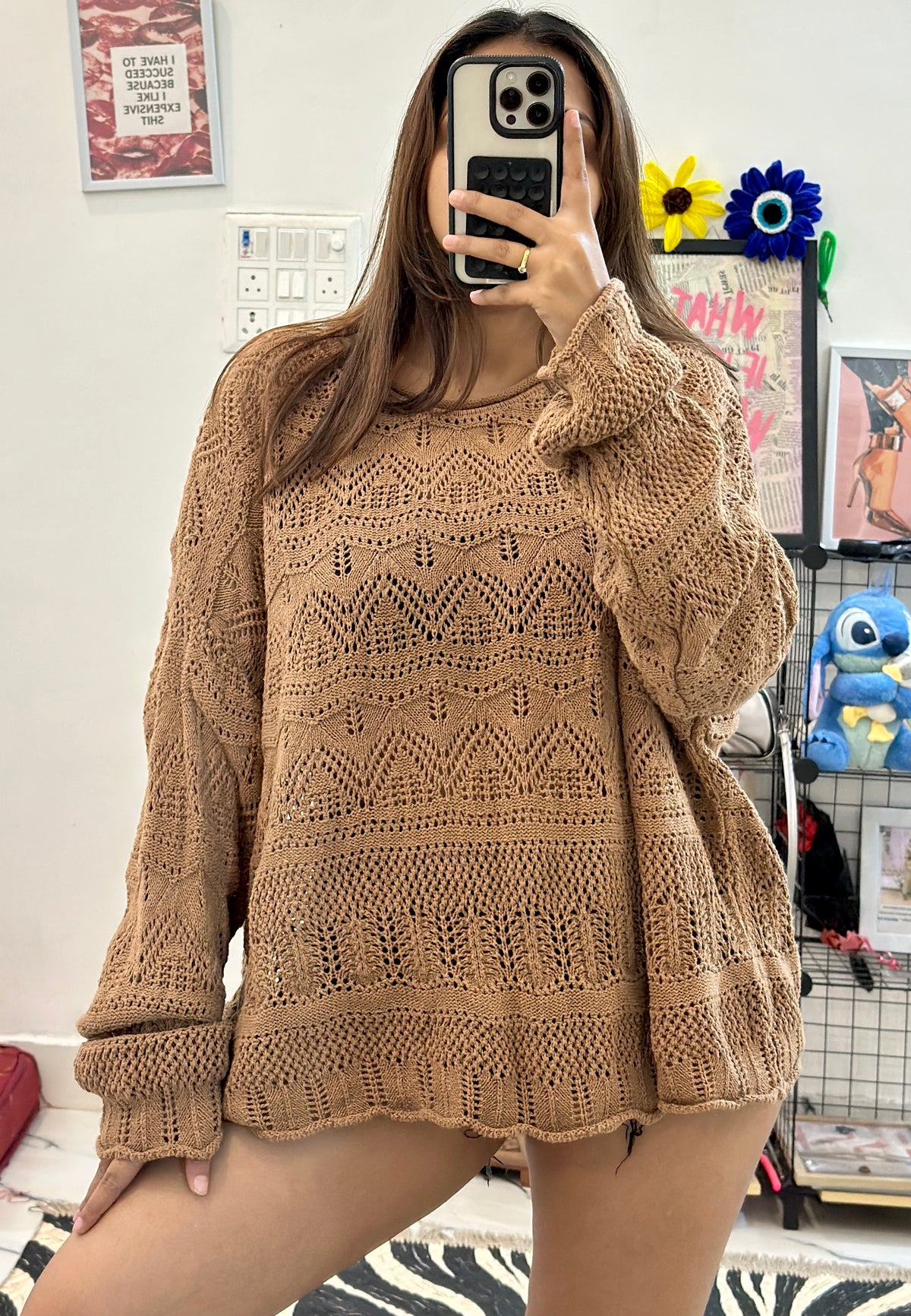 Oversized crochet sweater (42-46)