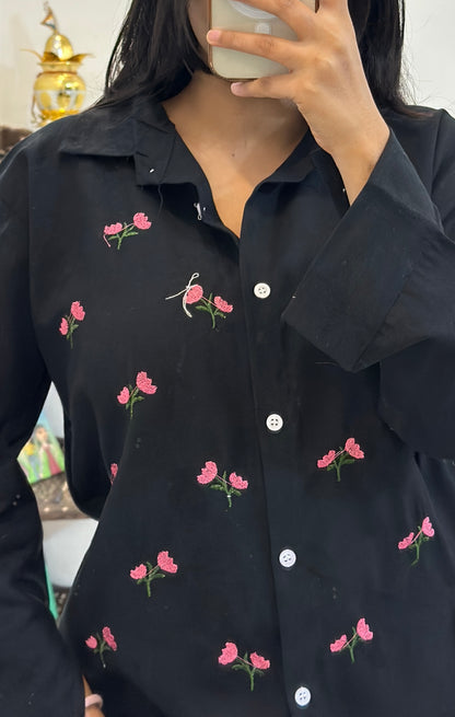 Linen embroidered shirt (36-38)