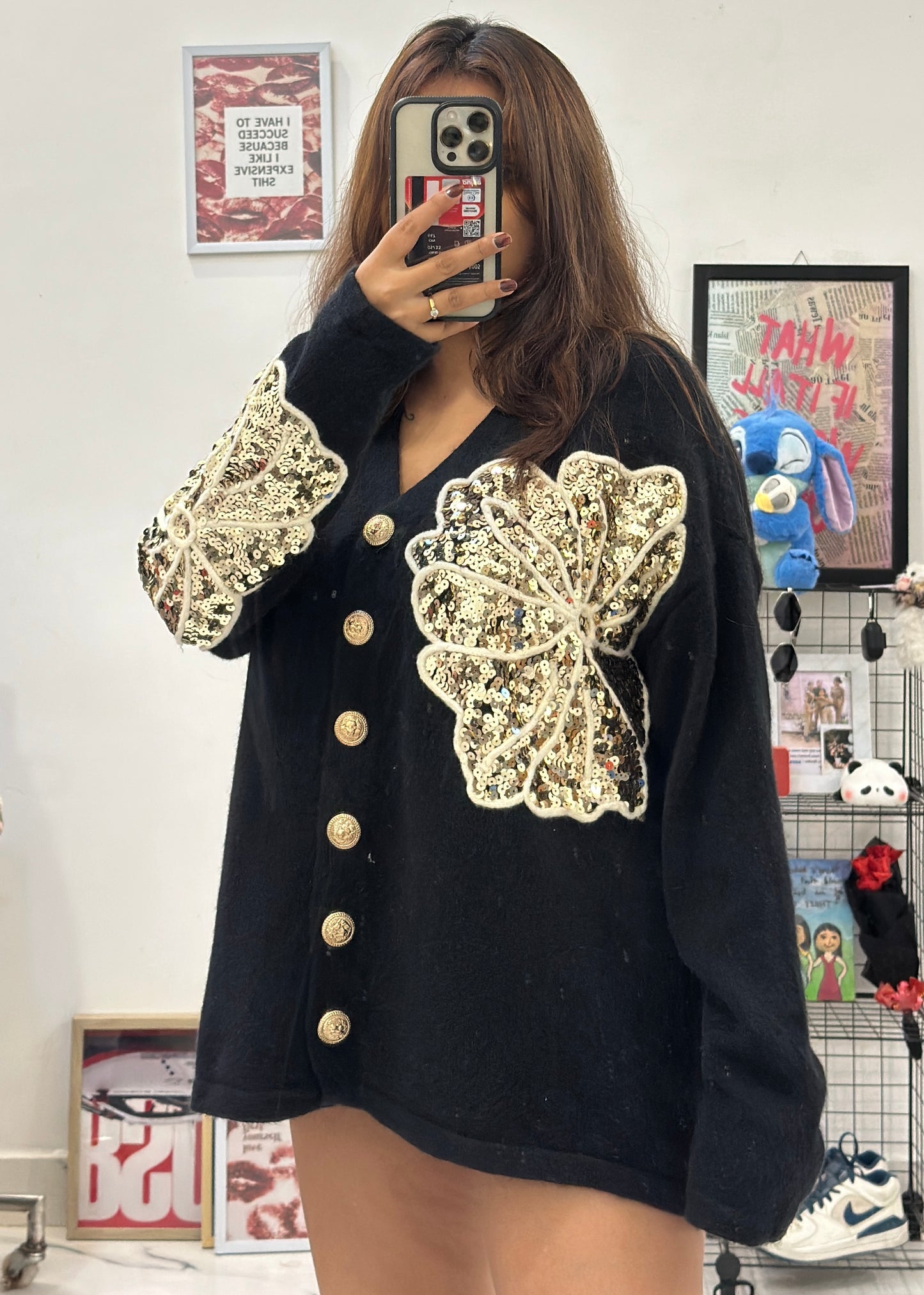 Prettiest sequin work sweater (42-44)