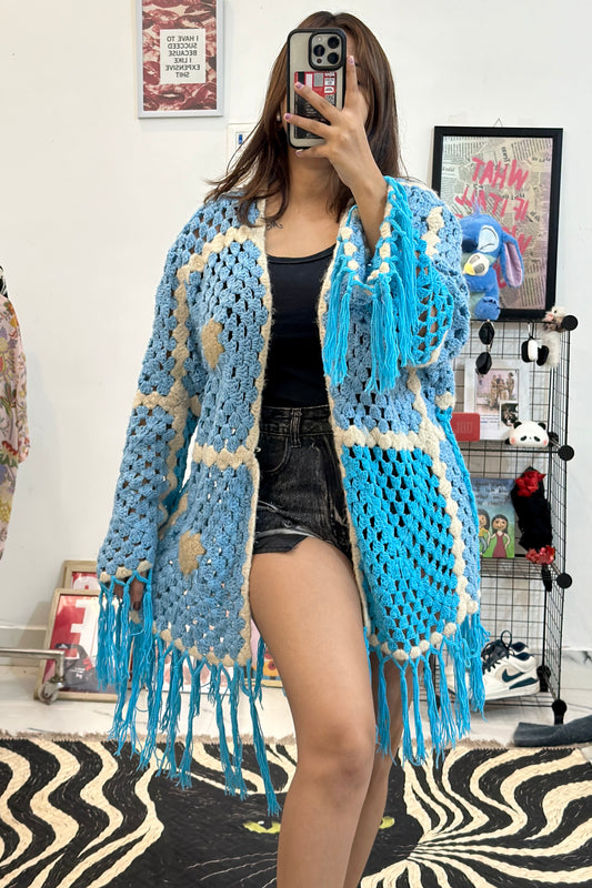 Heavy long crochet shrug (44-46)