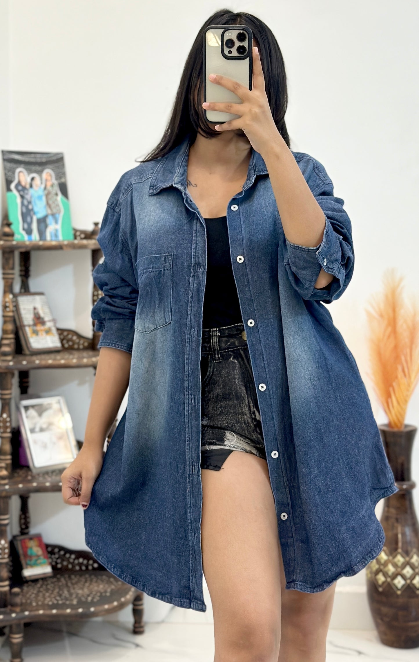 Denim oversized shirt (40-42)