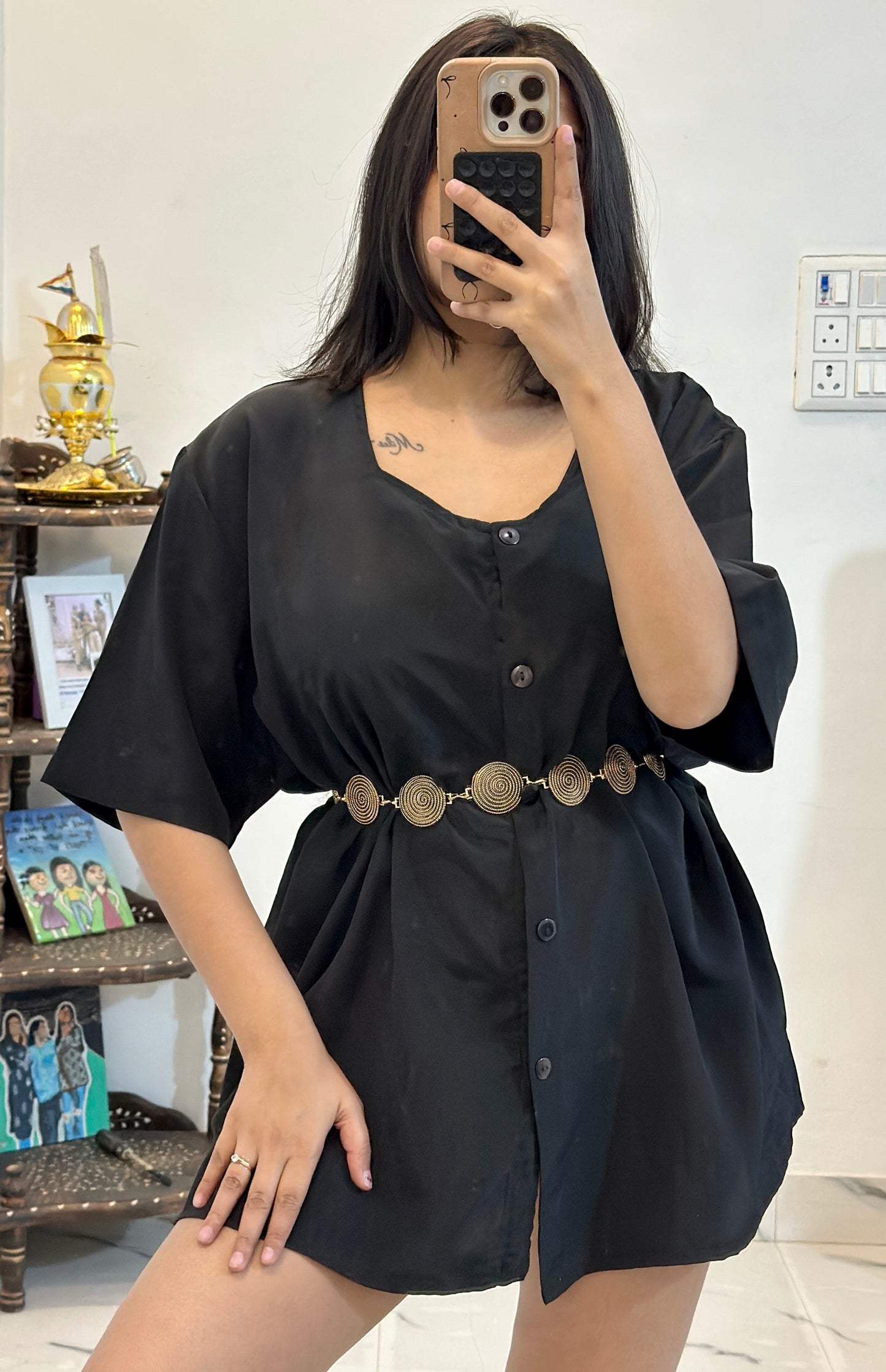 Oversized black top (42-44)