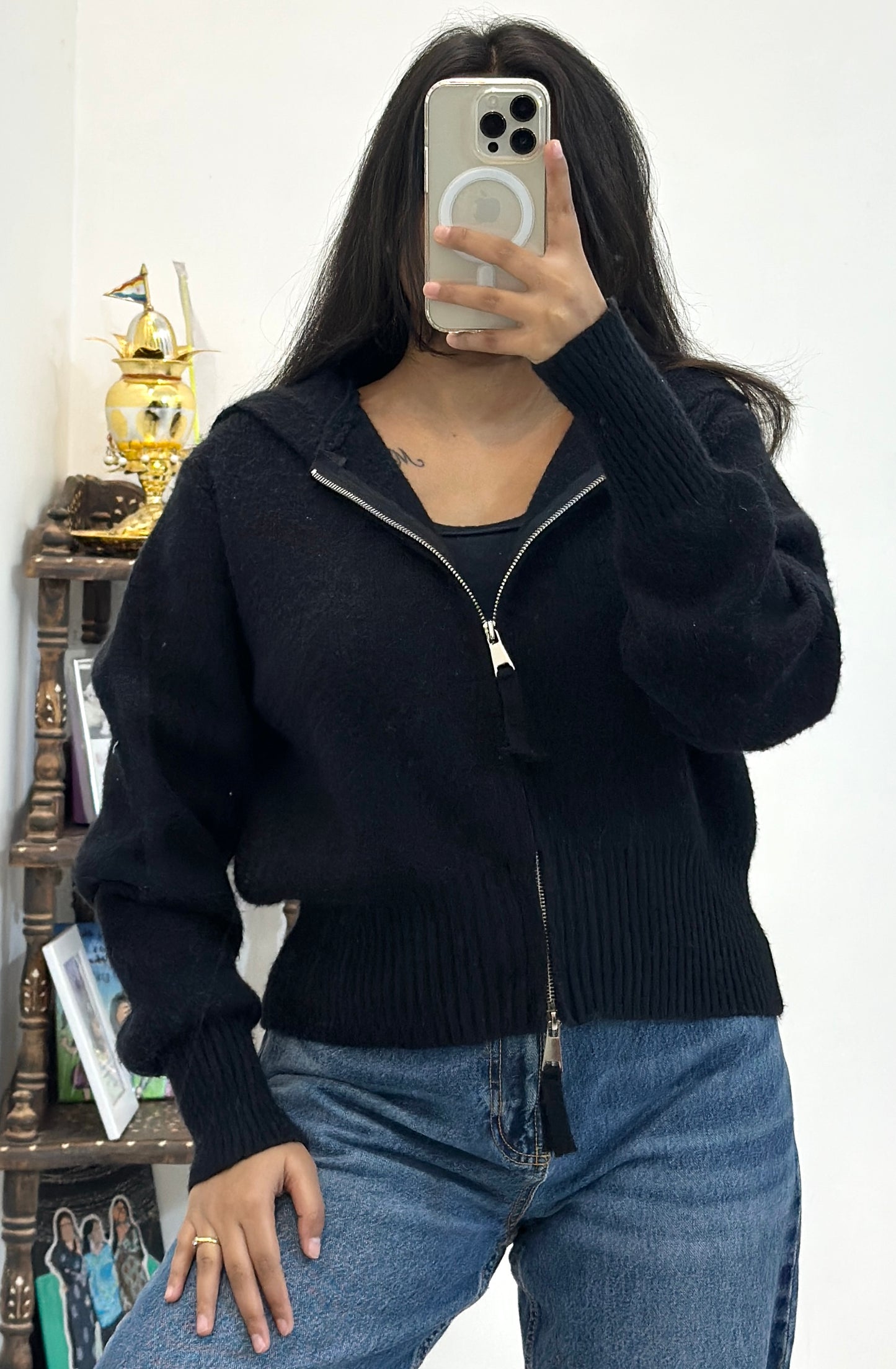 Oversized zipper sweater (40-42)