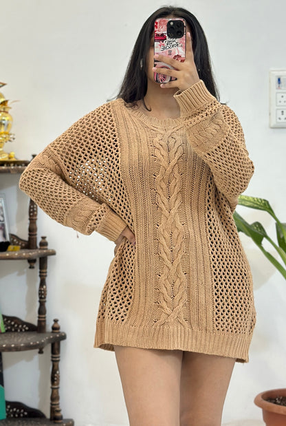 Brown crochet top (42-44)