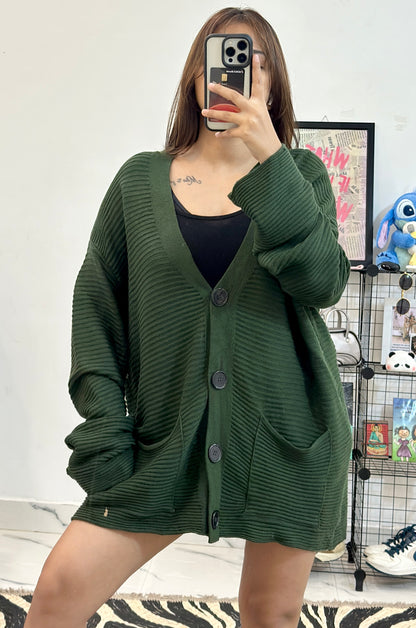 Green heavy cardigan (46-48)