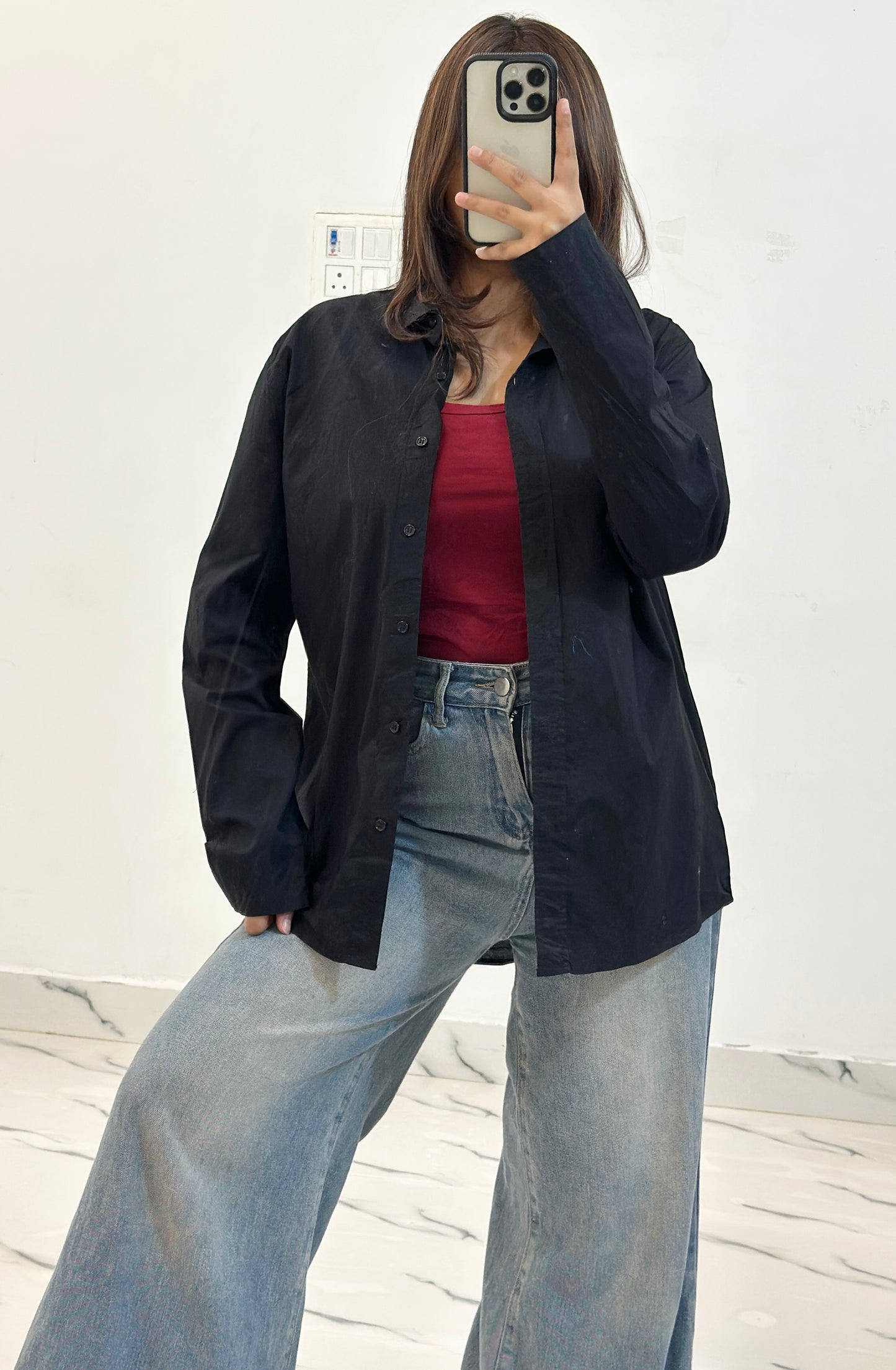 Black cotton shirt (34-36)