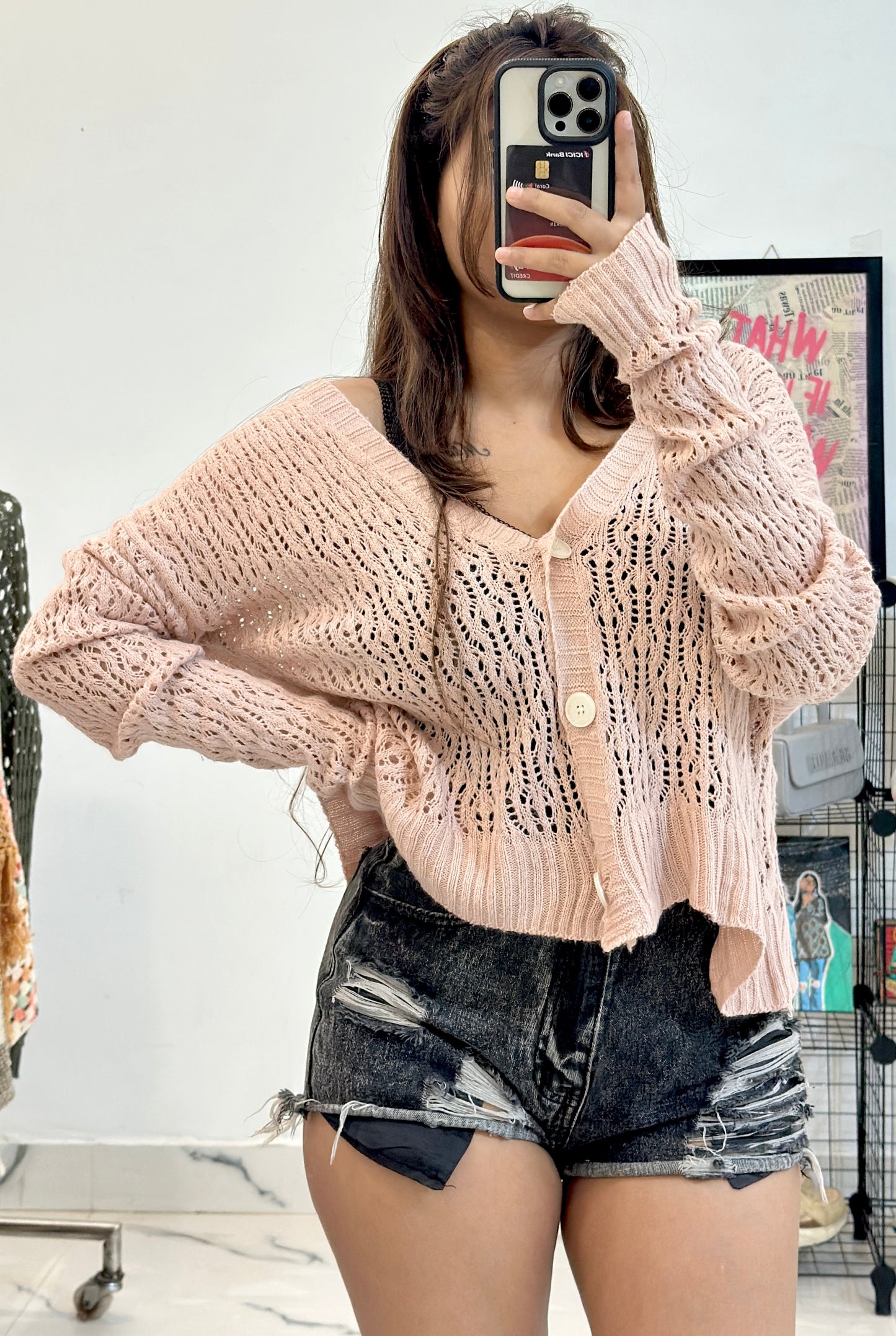 Oversized crochet top (40-42)