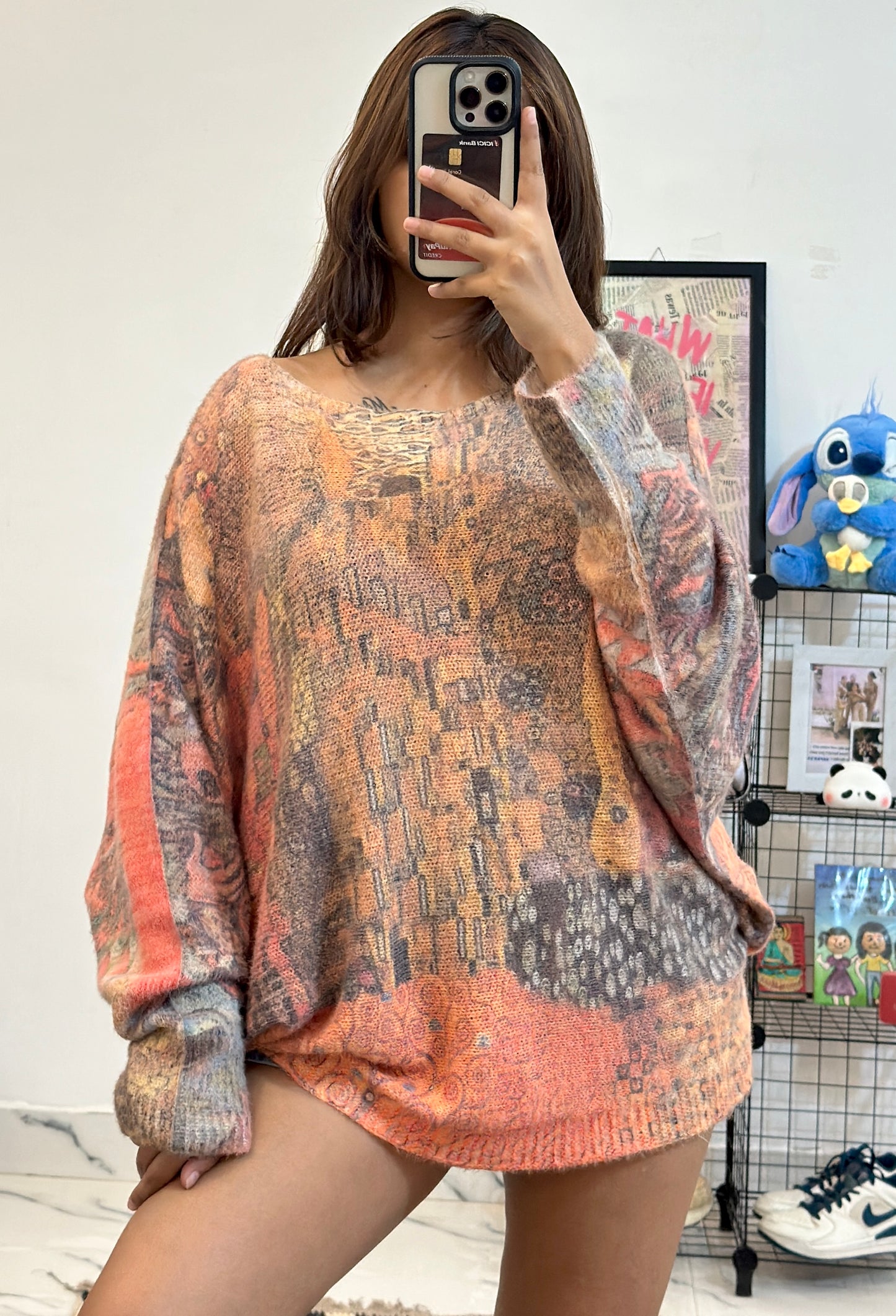 Oversized wollen top (freesize upto 48)