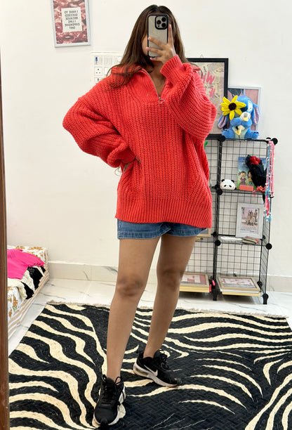 Oversized Korean zipper sweater (42-46)