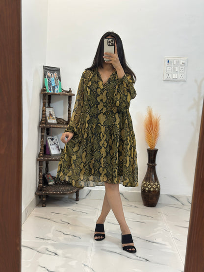 Pretty chiffon oversized dress with lining (42-44 busts)