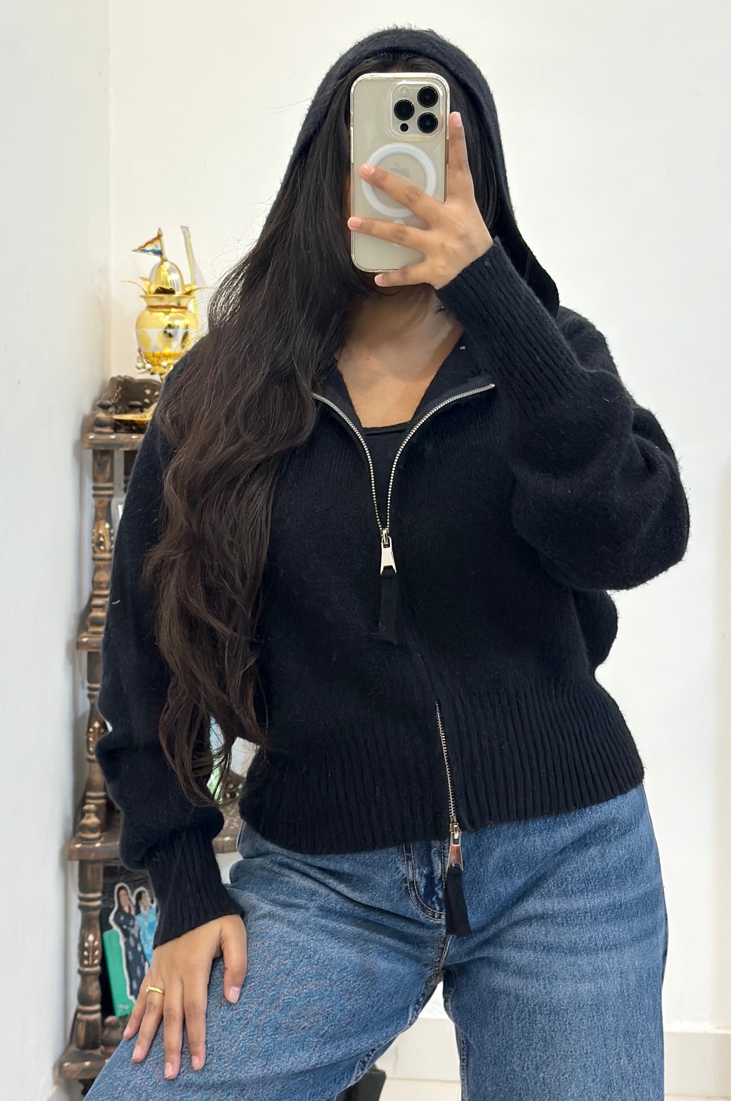 Oversized zipper sweater (40-42)