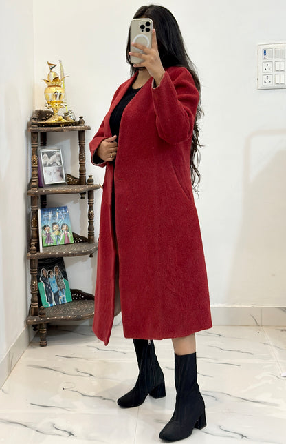 Pretty red long coat (34-36)