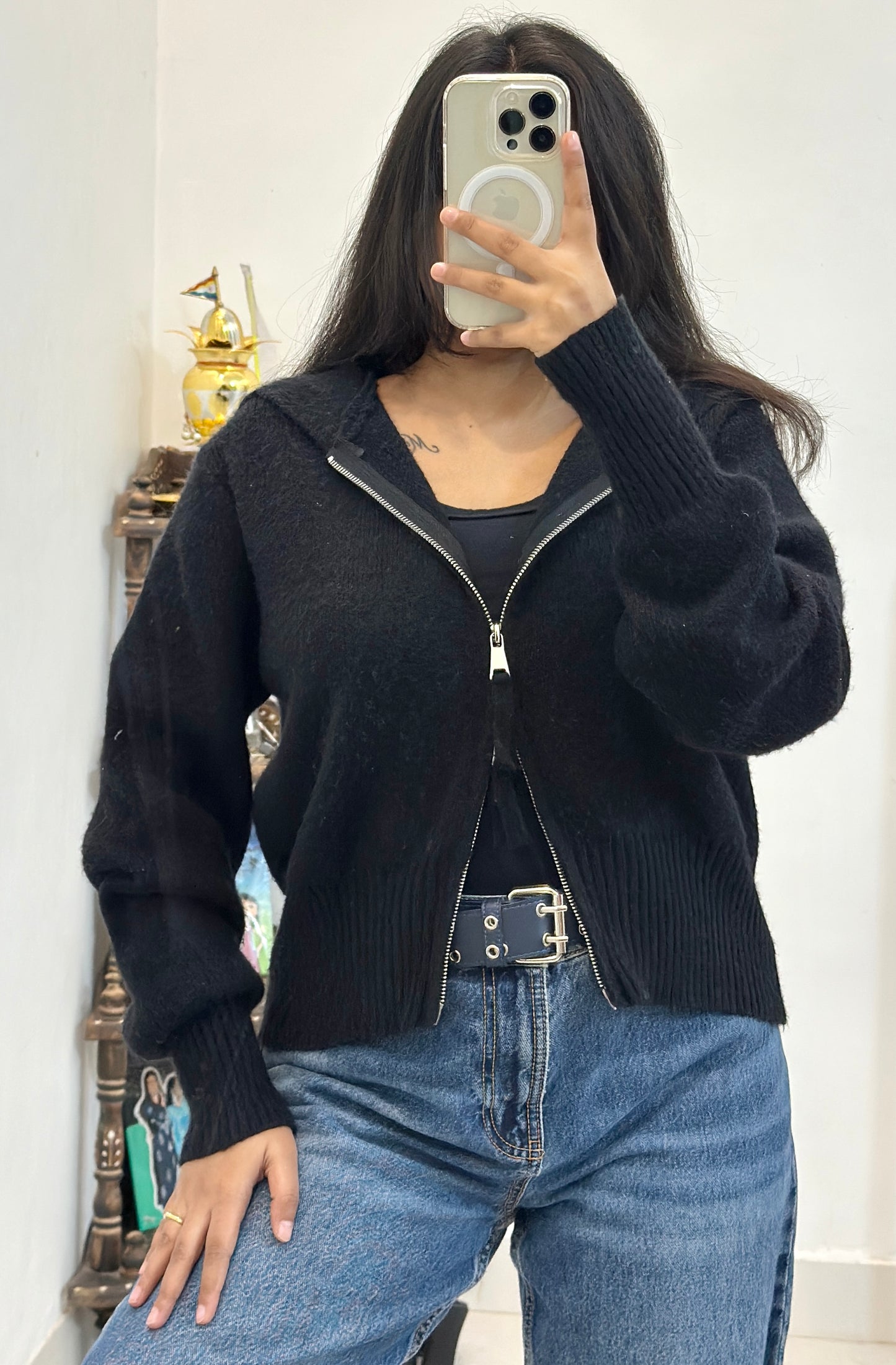 Oversized zipper sweater (40-42)